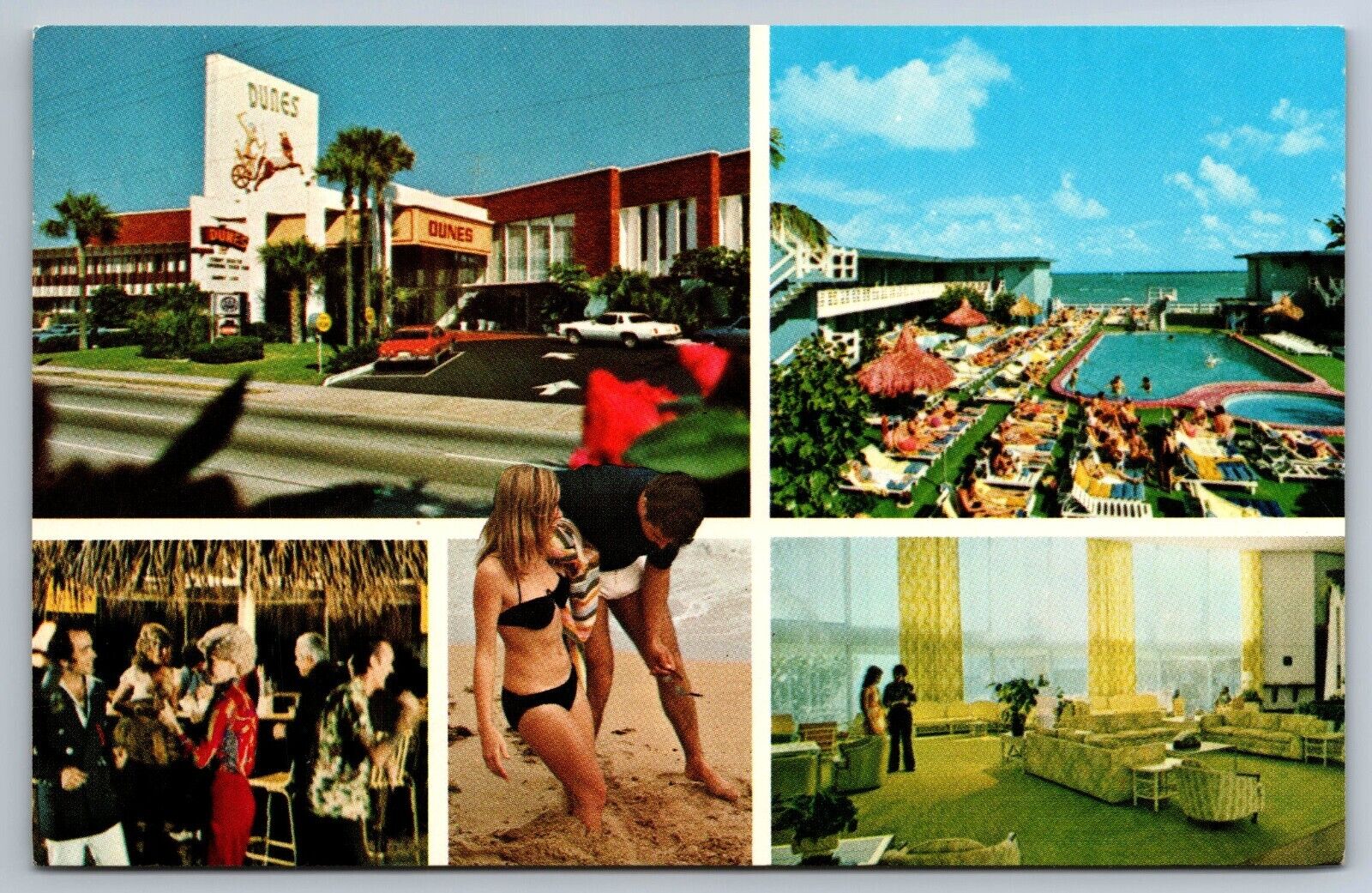 Dunes Motel Miami Beach Florida chrome Postcard