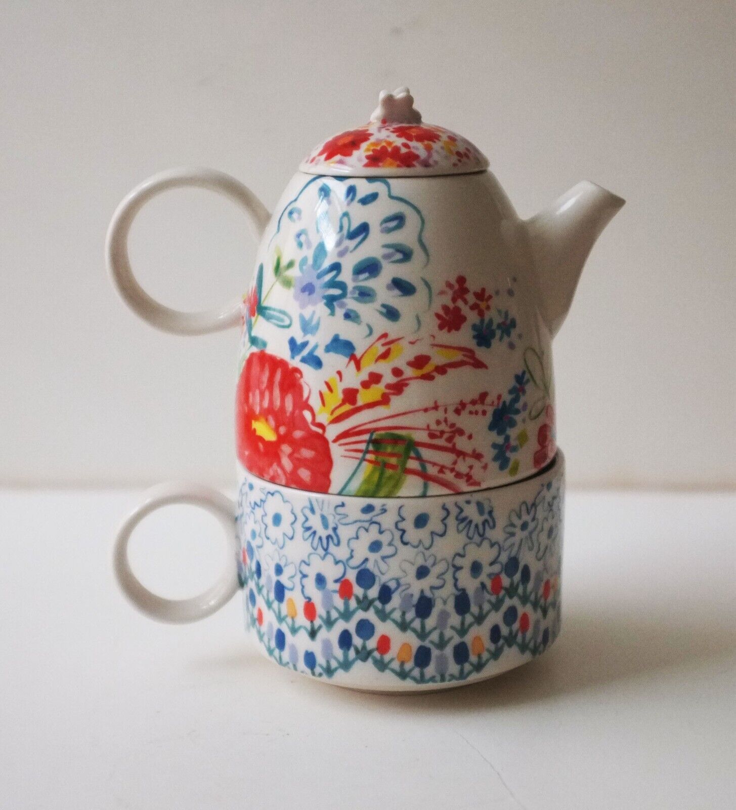 Anthropologie Two For Tea Teapot and Cup Set