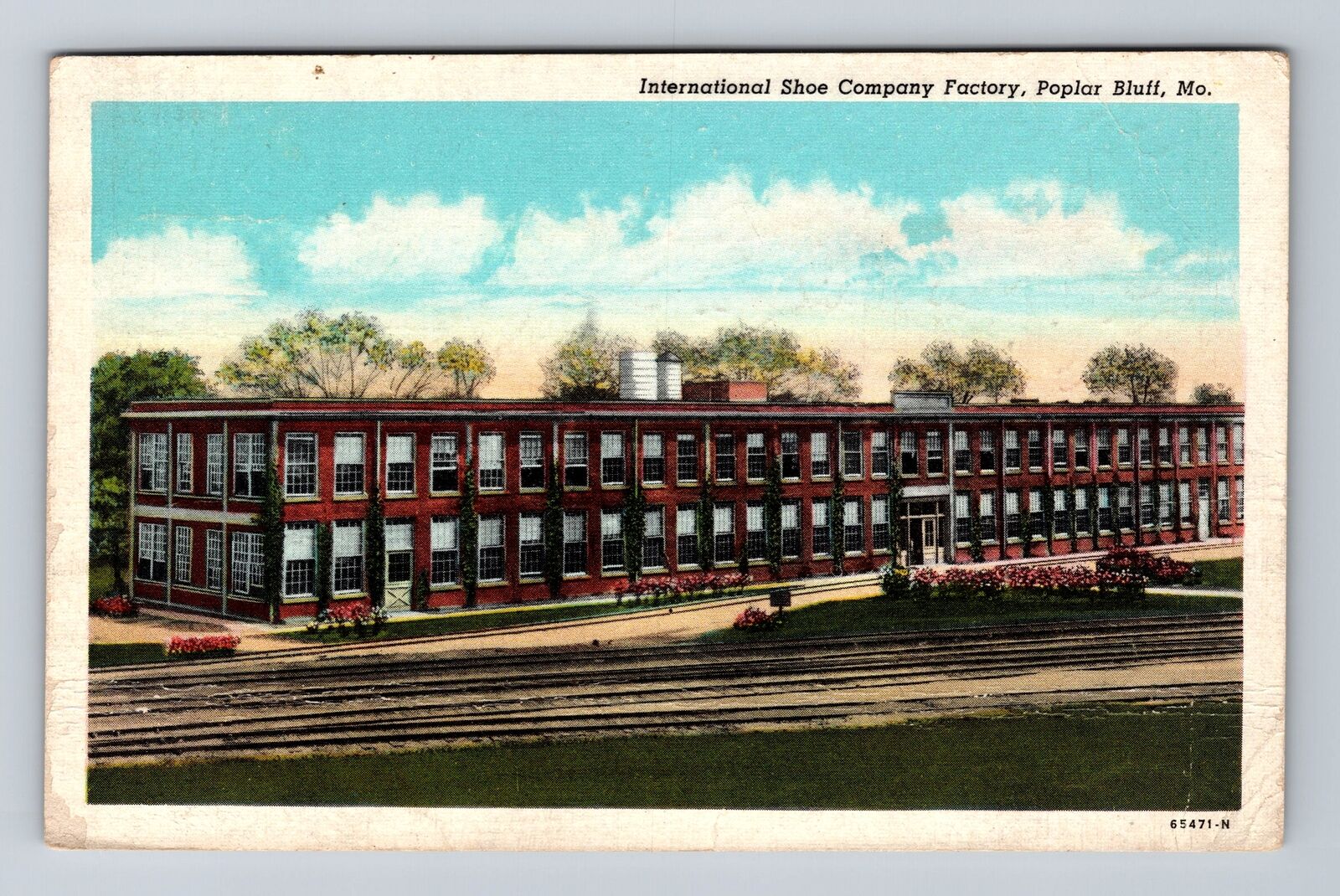 Poplar Bluff MO-Missouri, International Shoe Co. Factory, Vintage Postcard