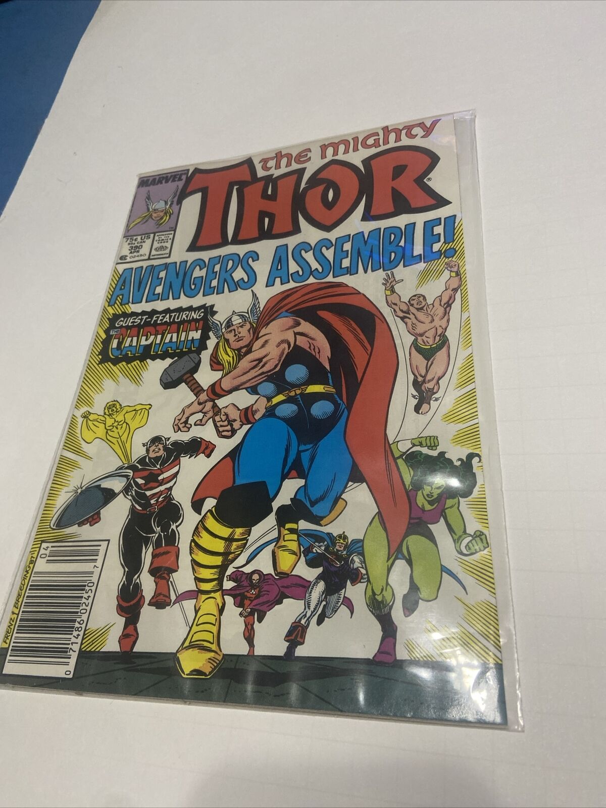 The Mighty Thor #390 Marvel Comics April 1988 Captain America Lifts Mjollnir