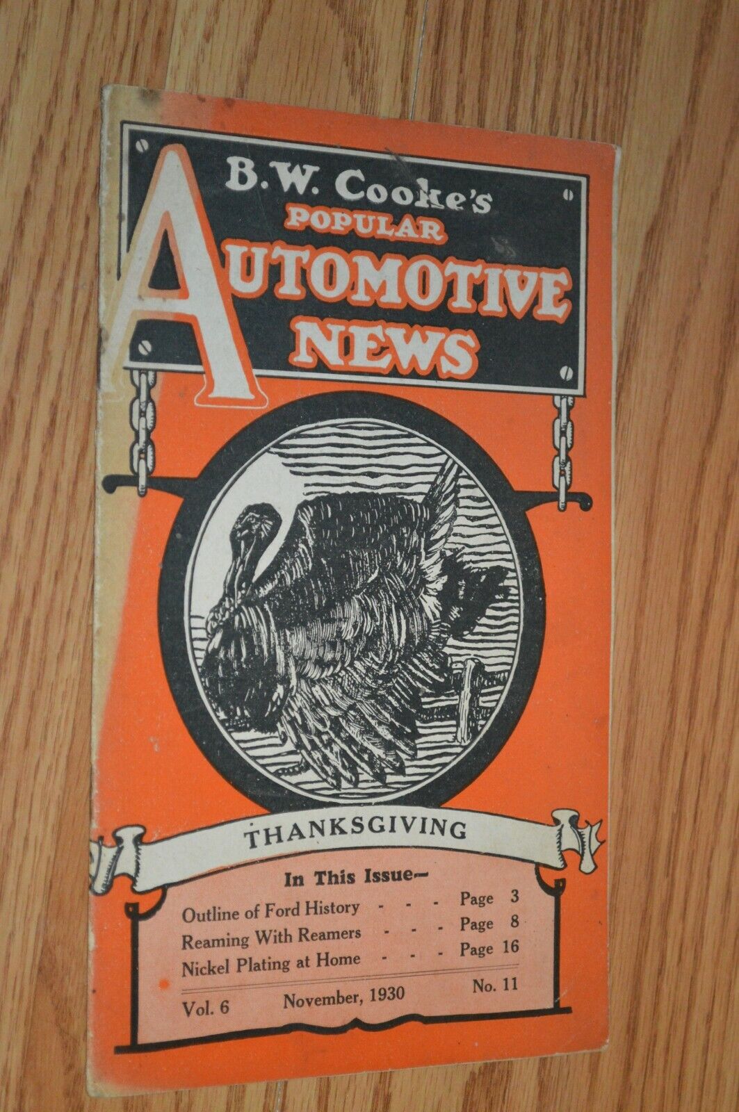 1930 JANUARY VOL 6 #11 B.W. COOKE\'S POPULAR AUTOMOTIVE NEWS BOOKLET-90 YEARS OLD