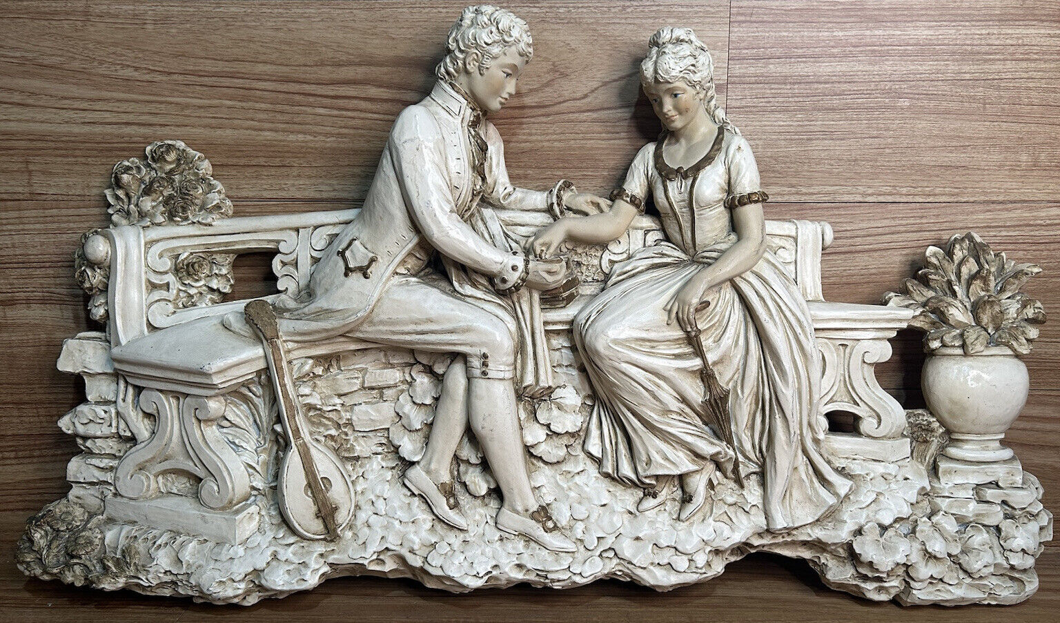 Universal Statuary Chicago Vintage 1971 French Victorian 31” Wall Sculpture Art