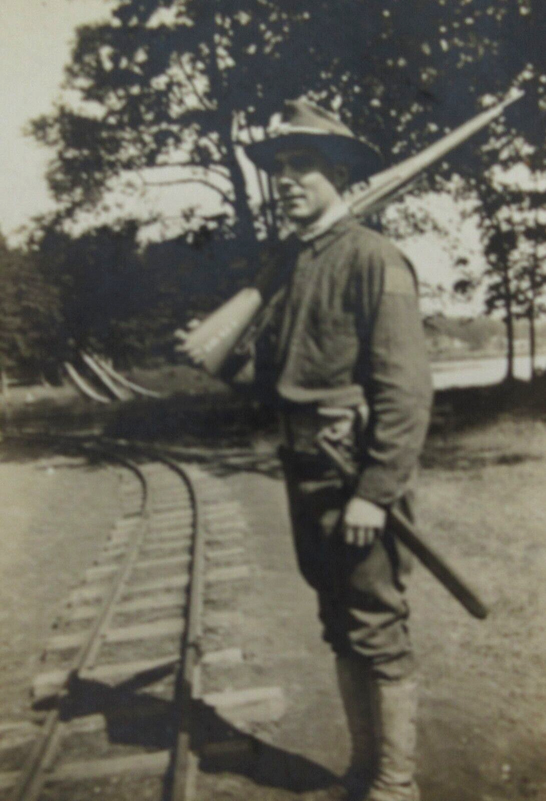 WWI Era US Army New York National Guard Soldier Bayonet Cabinet Photo 1905-1920