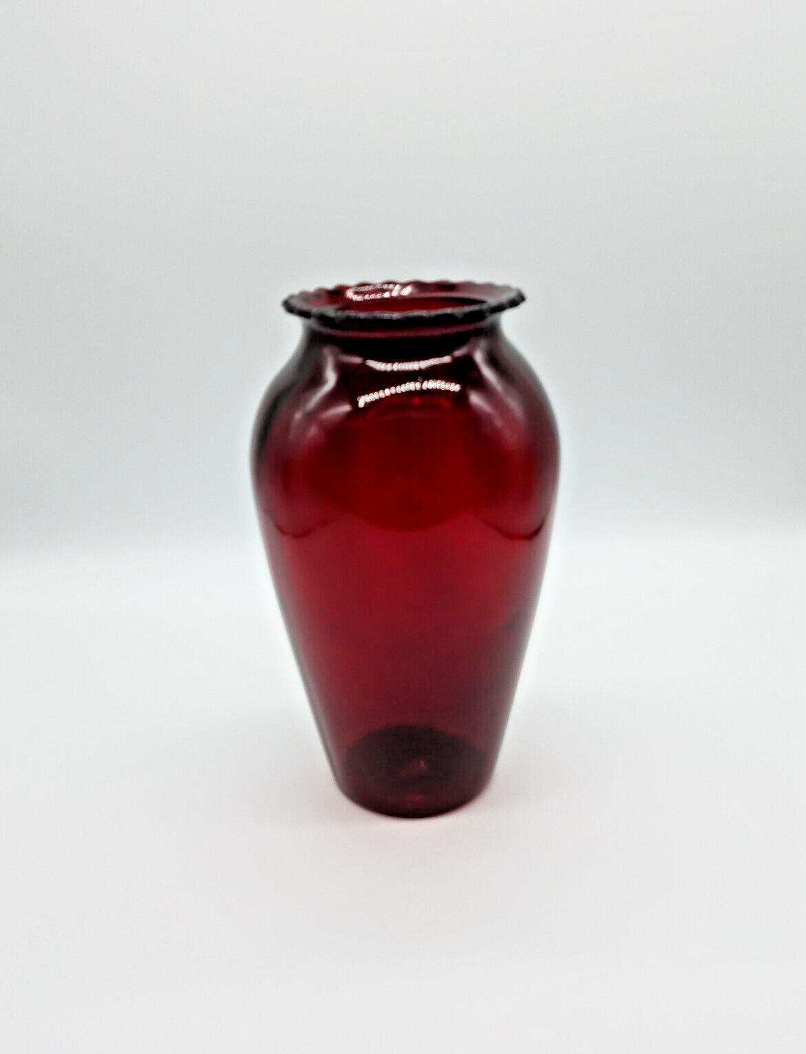 Vintage Ruby Red Glass Vase 9\