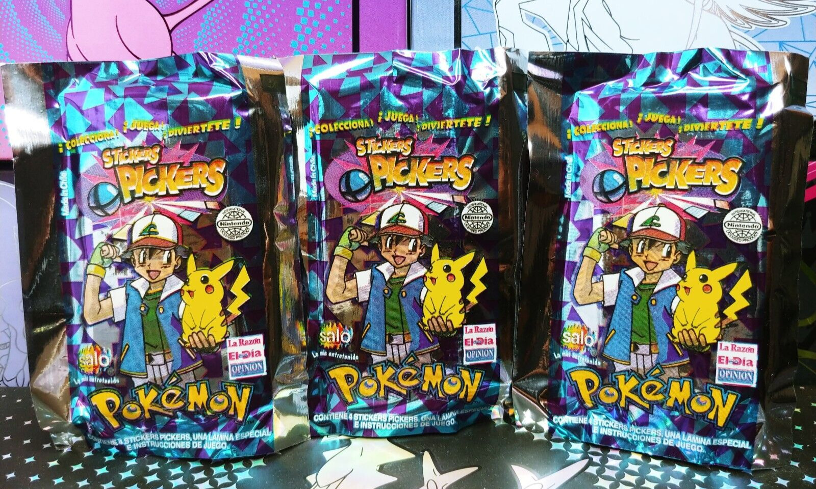 Pokemon 1999 Salo Nintendo Stickers Pickers - 3 packs brand new sealed US seller
