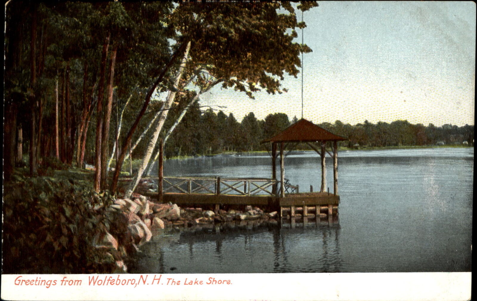 Greetings from Wolfeboro NH Hew Hampshire ~ Lake Shore ~ UDB Leighton c1905