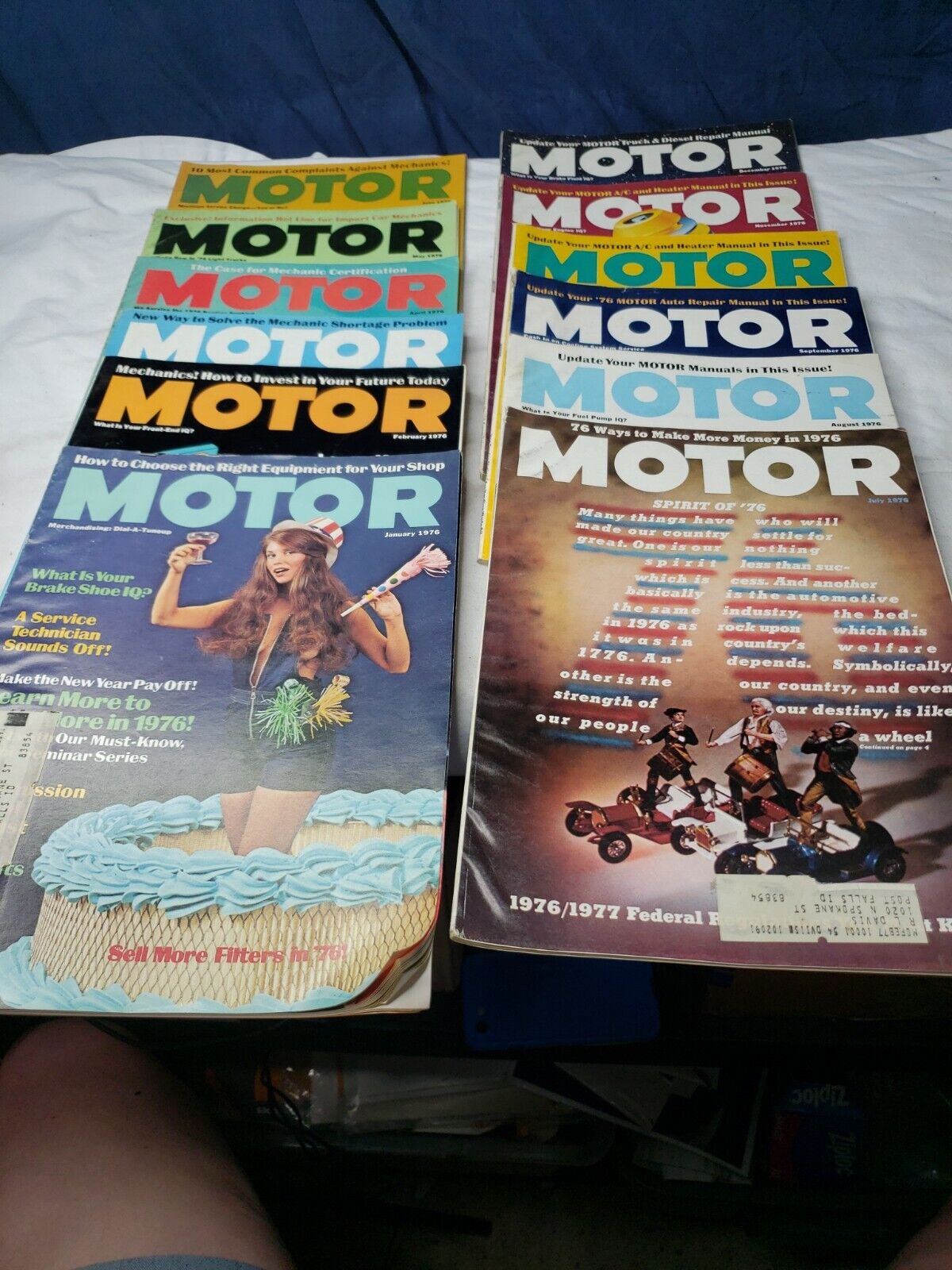Lot Of 12 Vintage 1976 Motor Magazine Complete Year