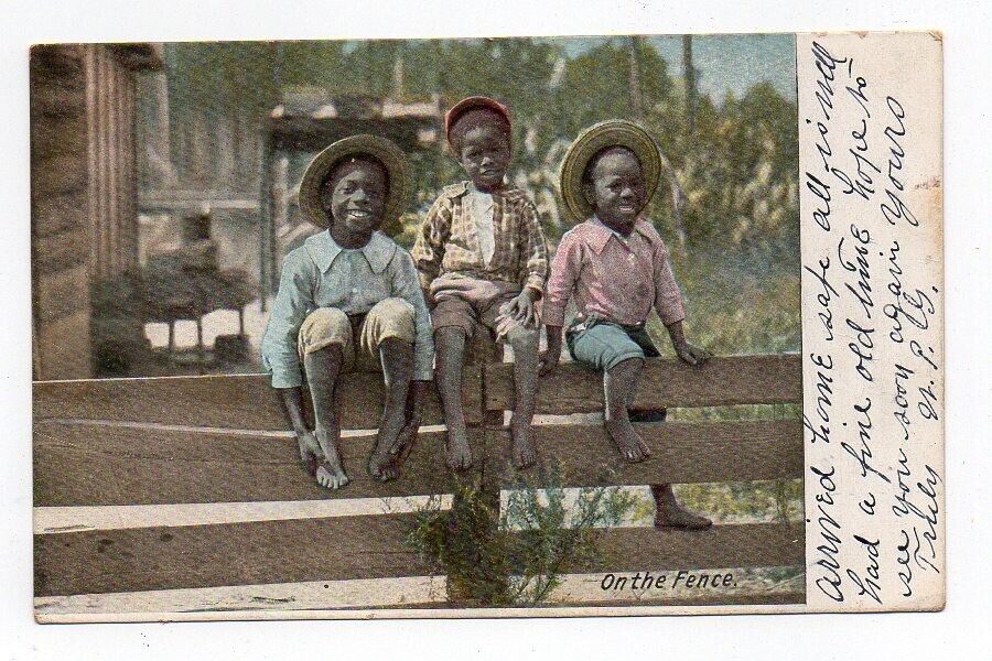 UDB Postcard, 3 Black Children 