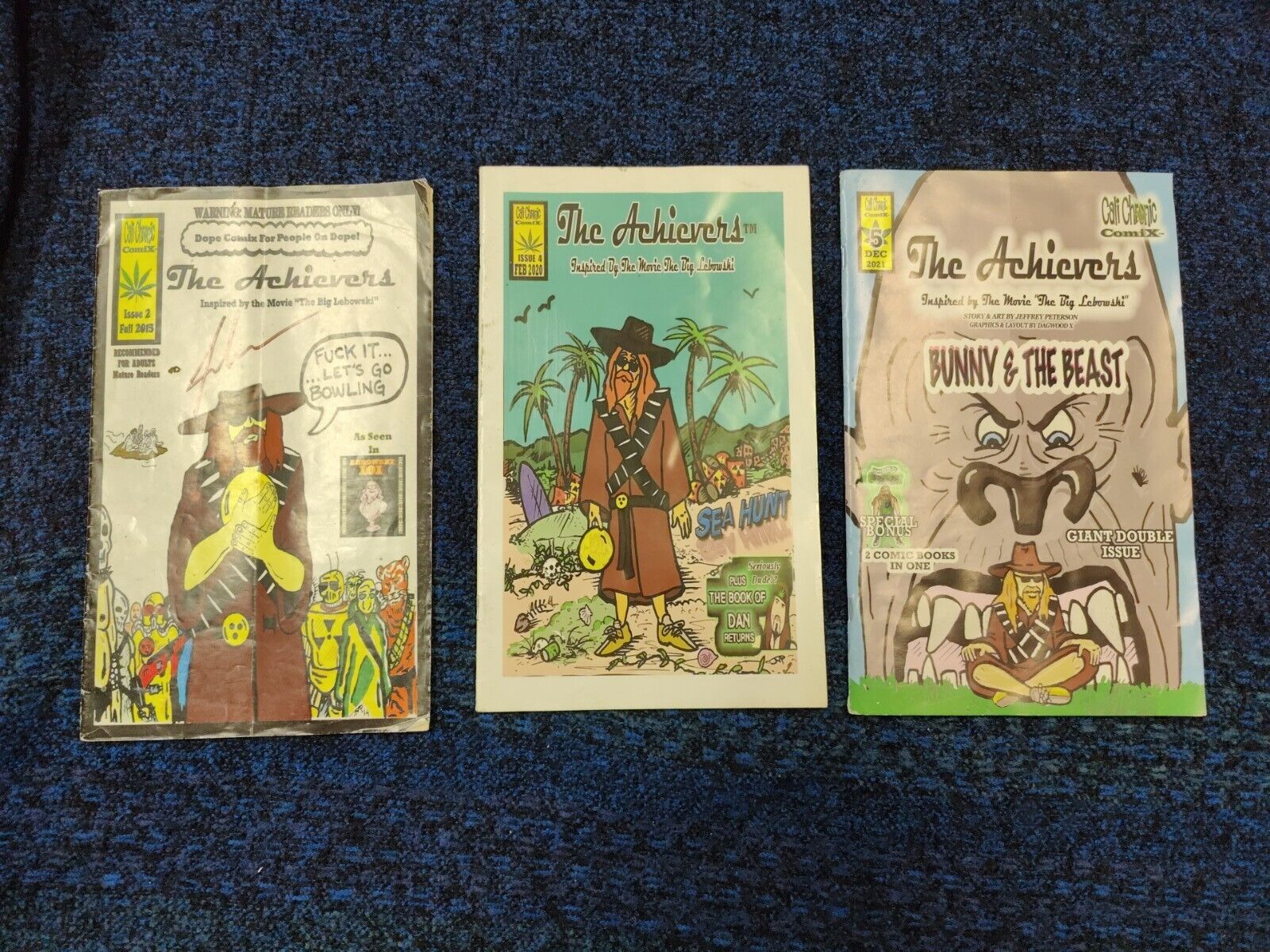 3Cali Chronic ComiX, The Achievers  #2 (signed), #4 unsigned, 5 unsigned.