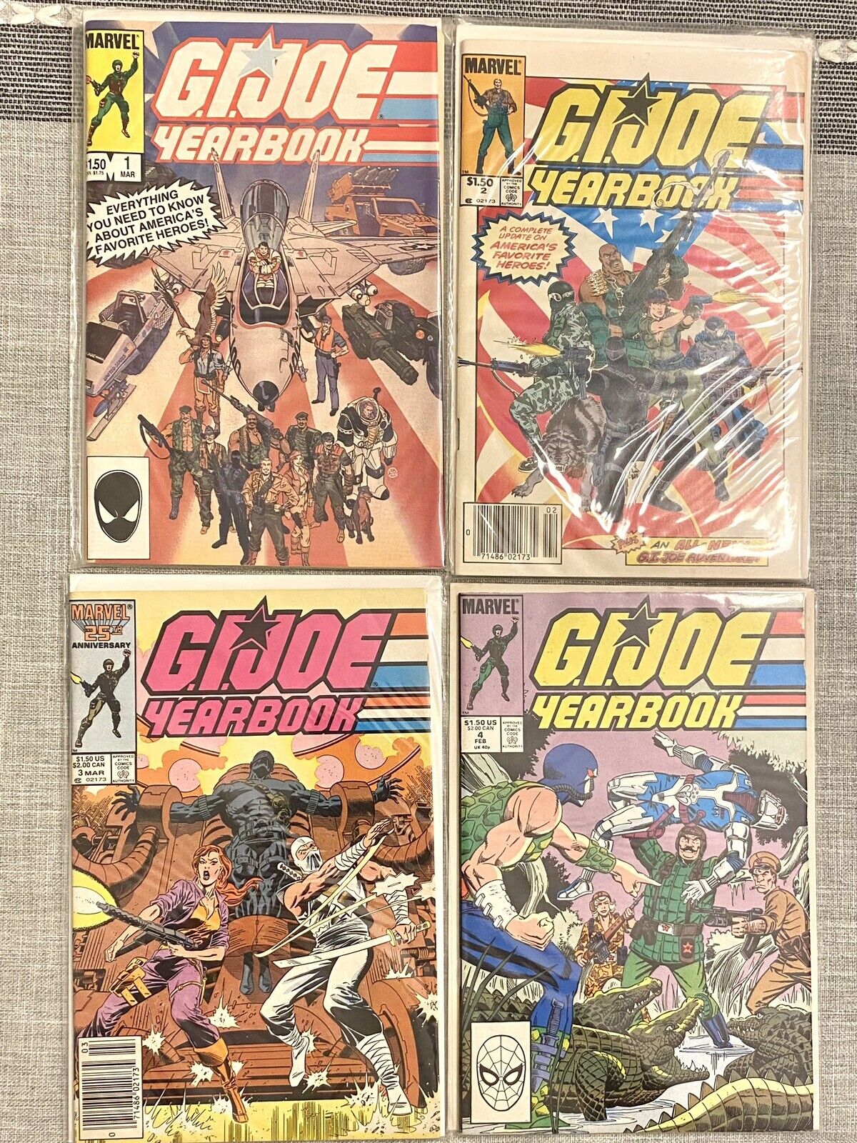 GI Joe YEARBOOK # 1 2 3 4 (1985) Complete Set Giant-Sized Issues