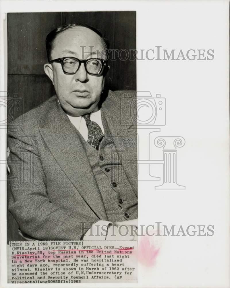 1962 Press Photo Russian representative to United Nations Evgeni Kiselev