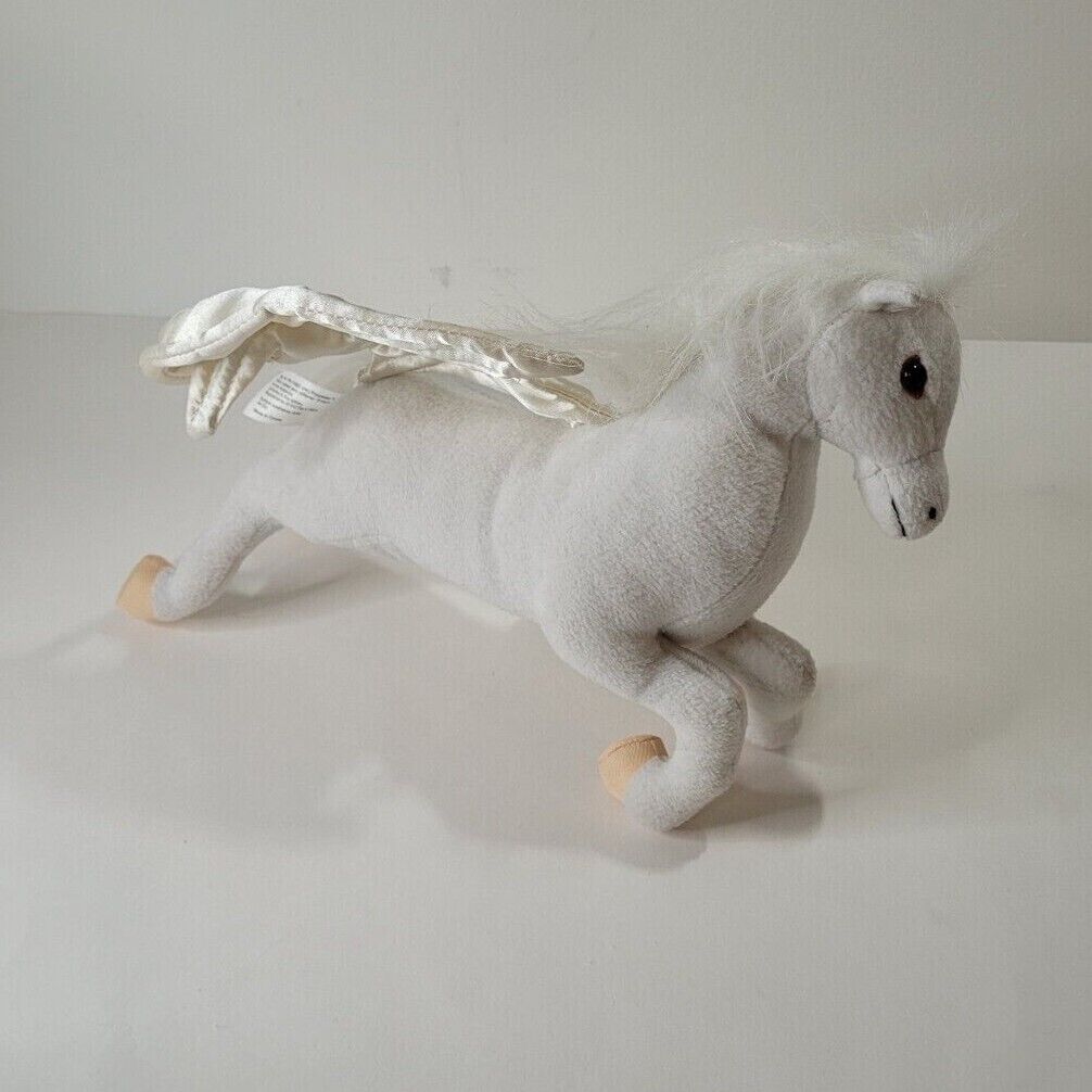 2006 Sababa Toys Dragonology Poseable White Pegasus Horse Plush Toy