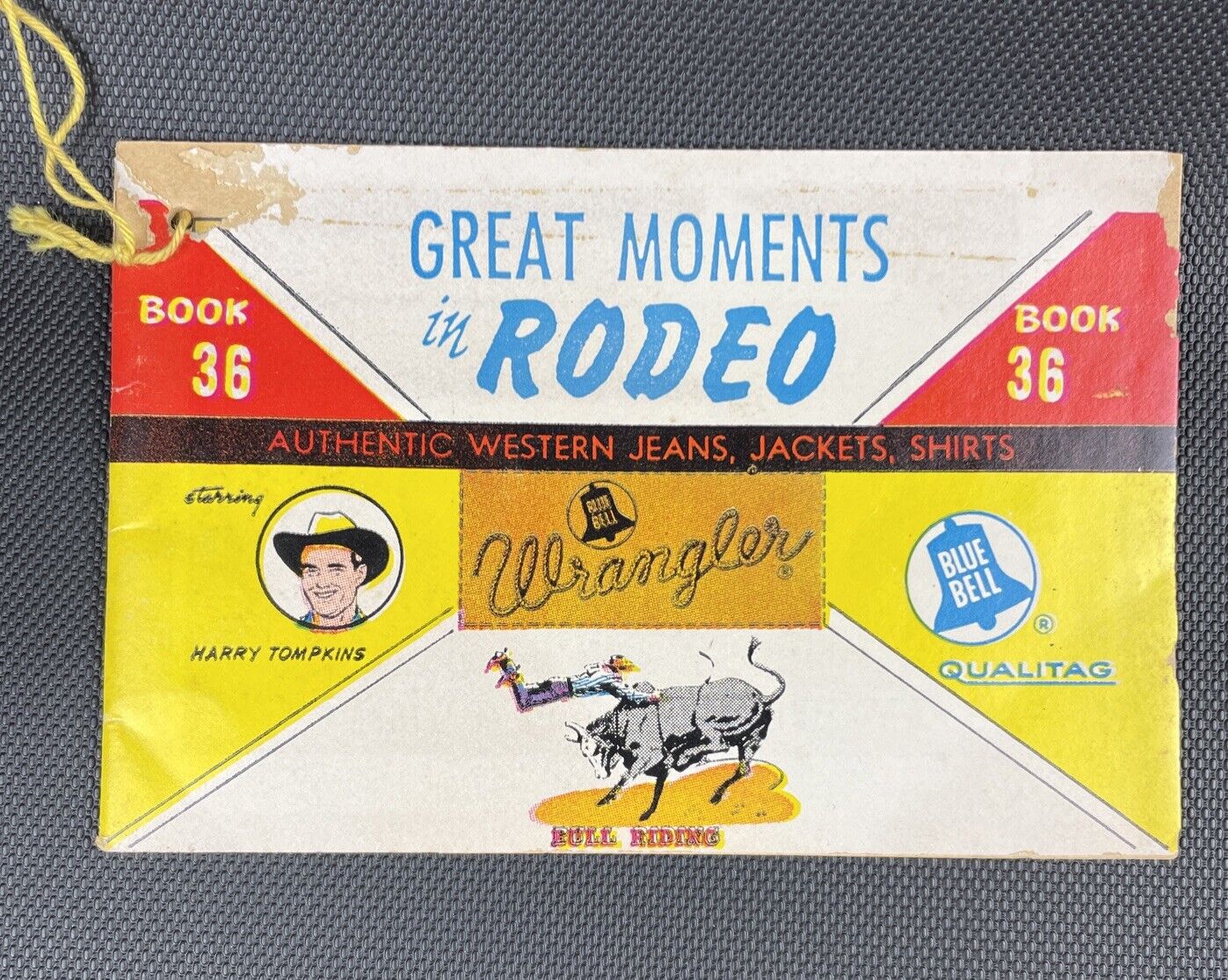 Vintage Rare 1961 Wrangler BLUE BELL Great Moments in Rodeo Book 36 Bull Riding