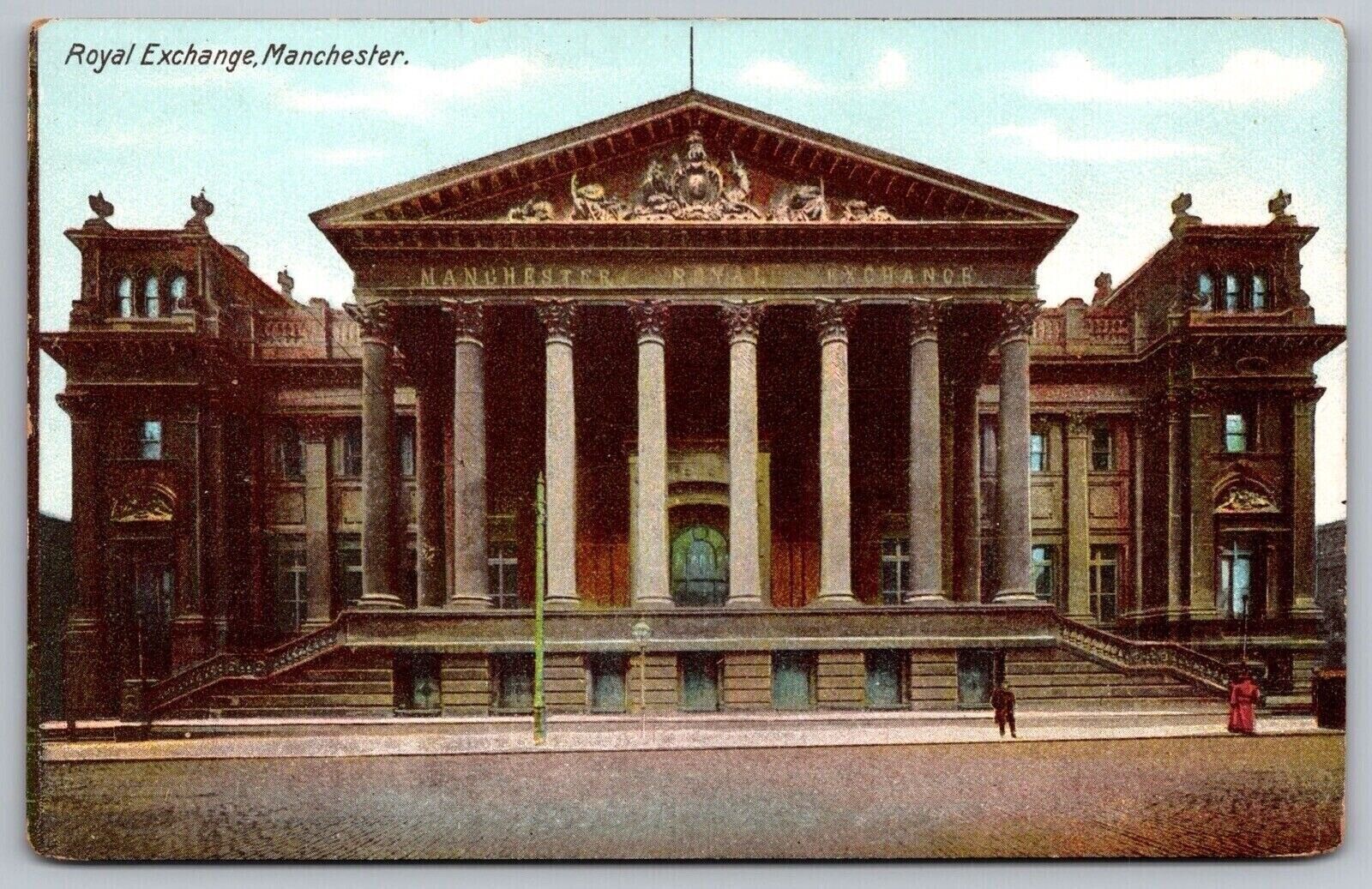 Manchester Great Britain Royal Exchange Building Streetview DB Postcard