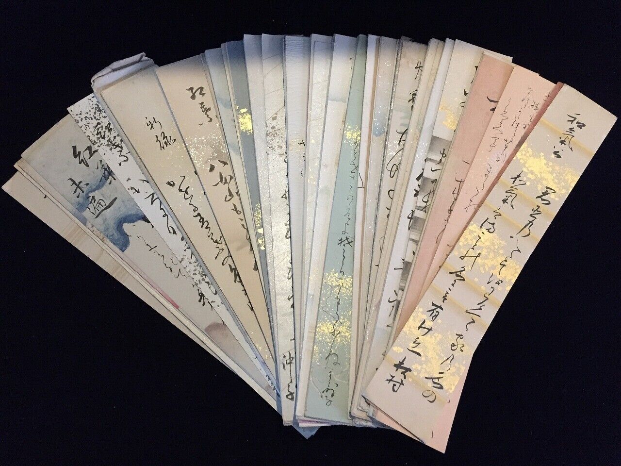 V0552 Japanese TANZAKU Paper Art Board Set Vintage Calligraphy KANJI