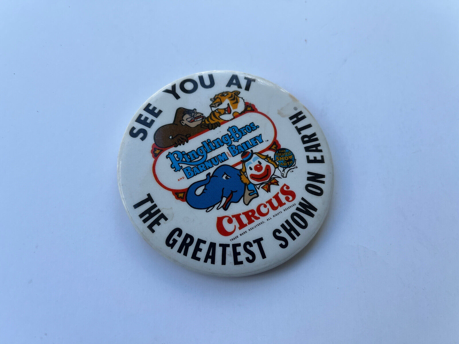 Ringling Brothers and Barnum and Bailey Circus Vintage Button Pin