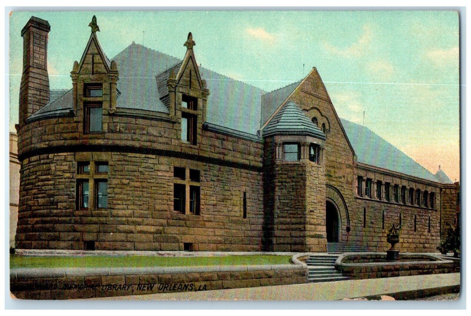 c1910\'s Memorial Library Building  New Orleans Louisiana LA Antique Postcard