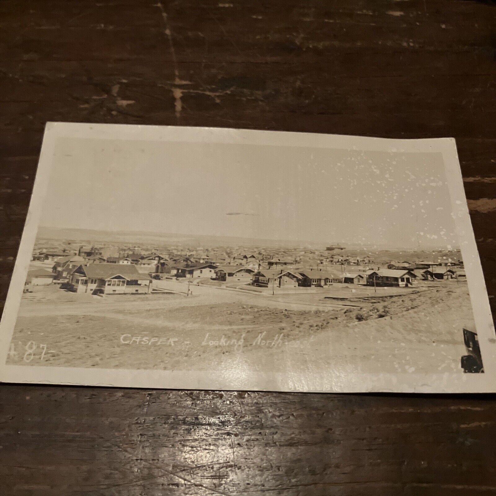 postcard RPPC Real Photo Birdseye View Casper Wyoming WY Looking North 1921