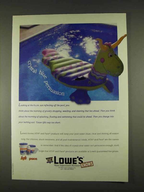 1996 Lowe\'s HTH and Pace Pool Products Ad