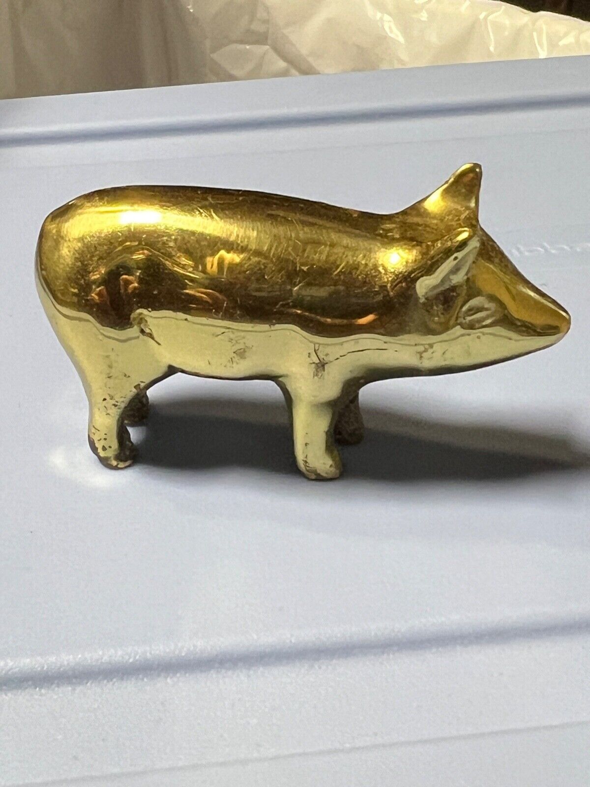 2 Items.  Vintage Heavy Brass Pigs
