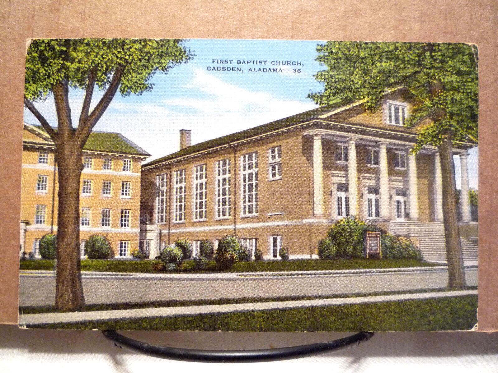1930 - 1945 Church Postcard ~ Gadsden, AL - First Baptist Church