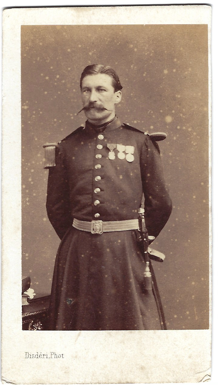 1860 Sous Lieutenant Infantry Grande Outfit Photo CDV Disderi Paris Militaria