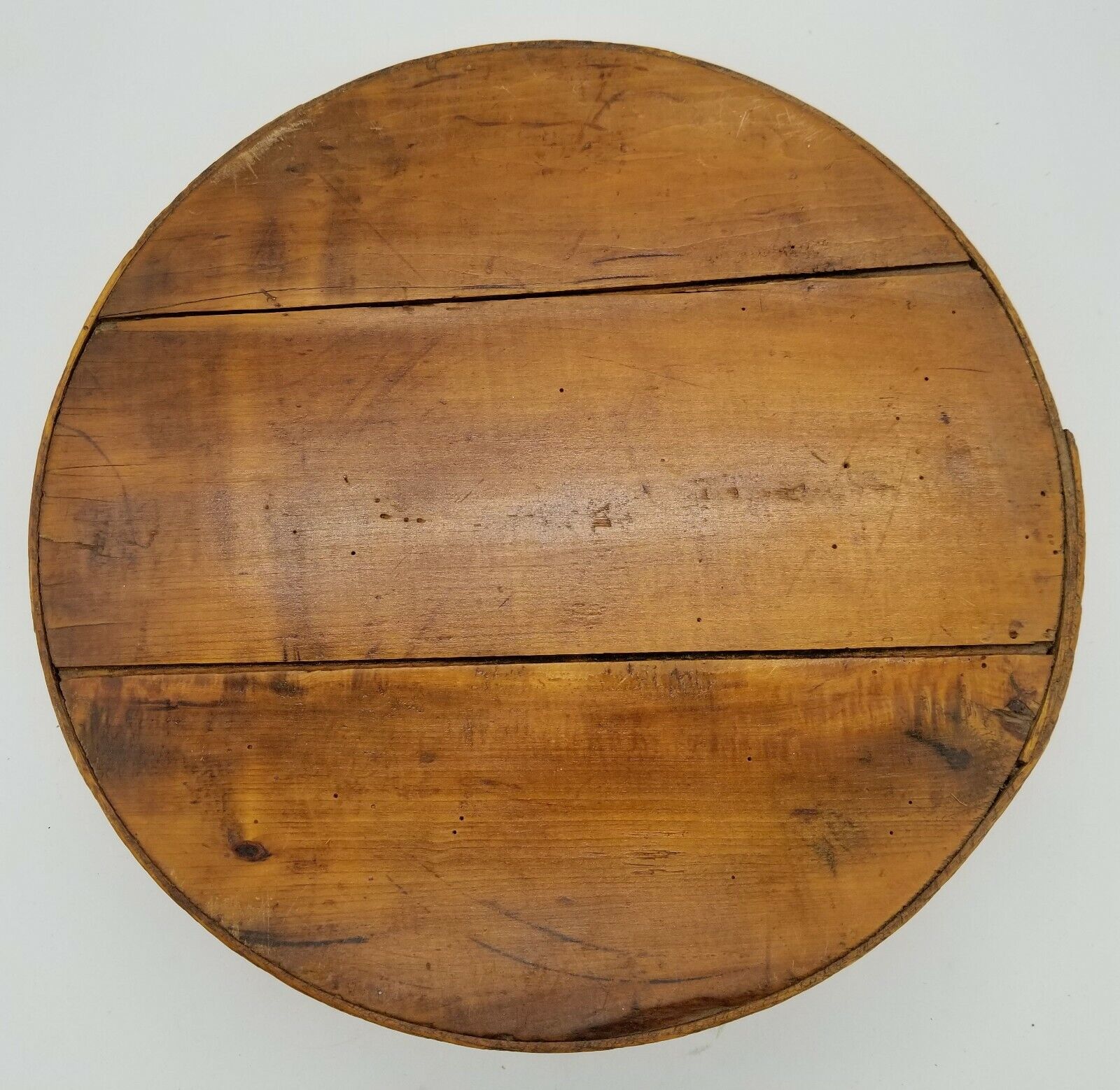 Vintage Round Wooden Cheese Box 16-1/4