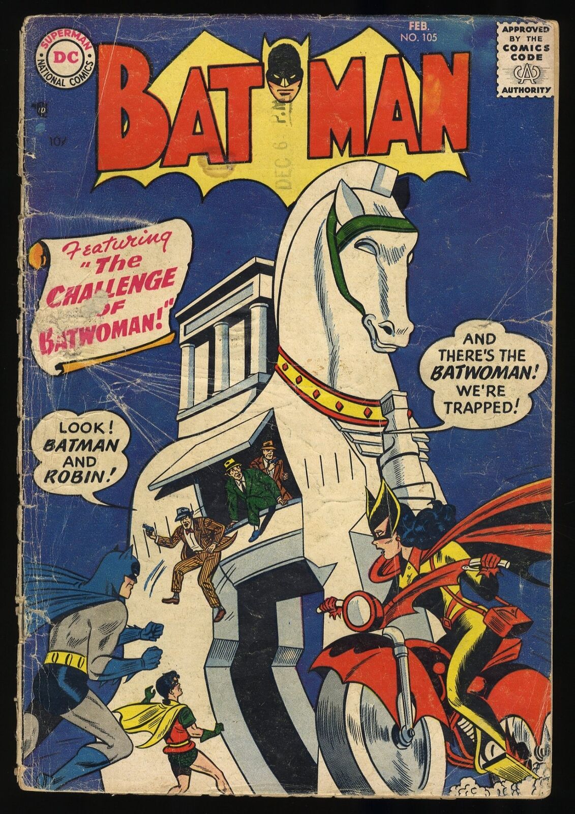 Batman #105 GD- 1.8 Cover by Sheldon Moldoff Robin Batwoman DC Comics 1957