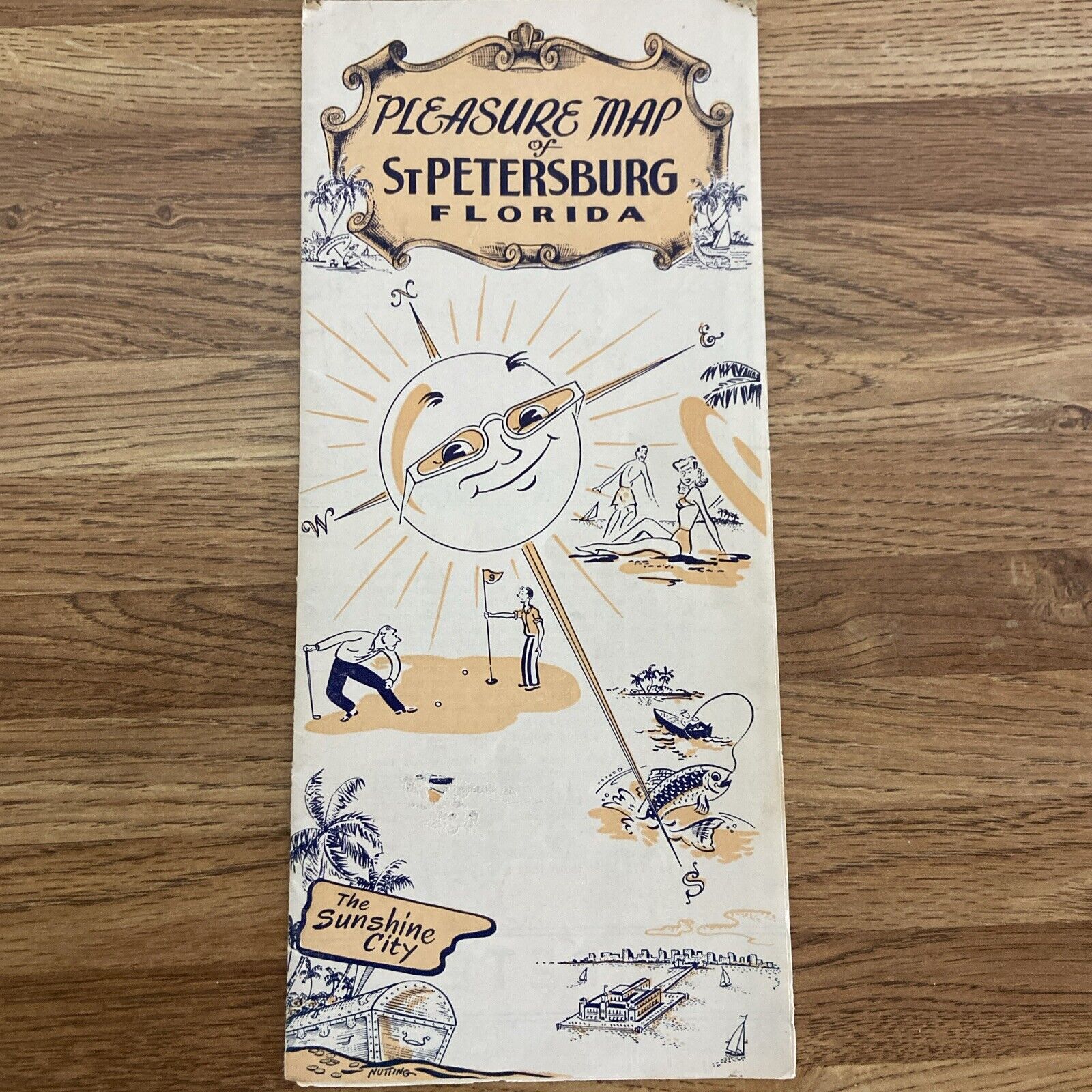 St Petersburg Florida Vintage Pleasure Map Brochure 