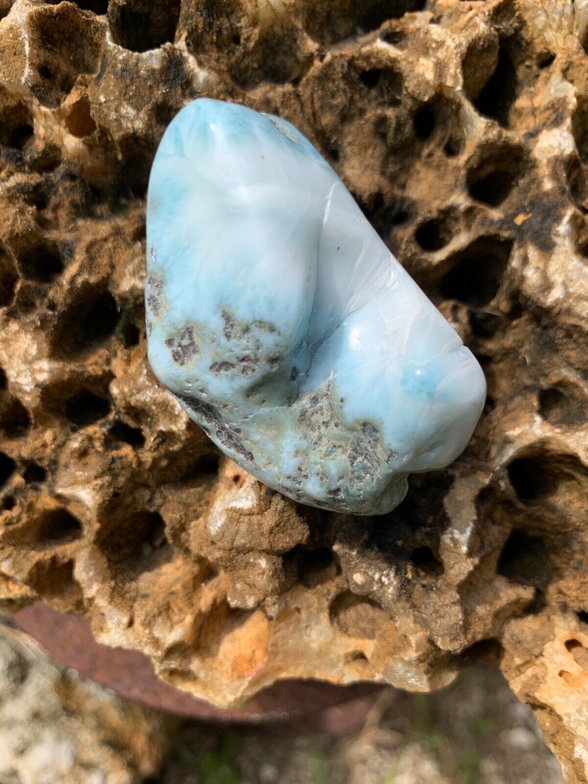 96g Stunning Natural Larimar Blue Pectolite Crystal Mineral Specimen