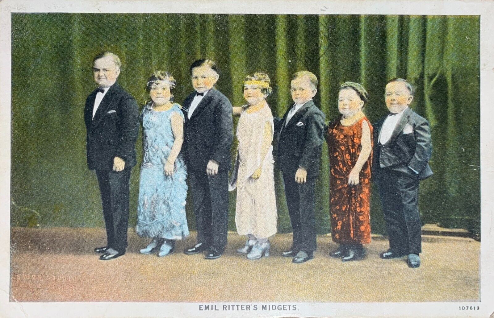 White Border Postcard of Emil Ritter\'s Midgets , unposted