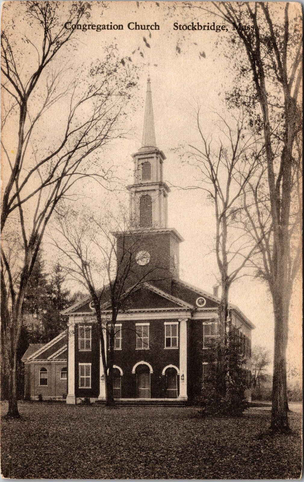 Stockbridge MA-Massachusetts, Congregational Church Vintage Souvenir Postcard