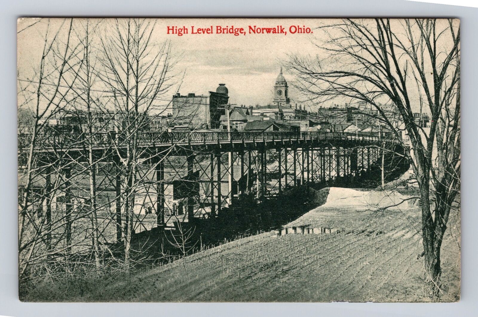 Norwalk OH-Ohio, High Level Bridge, Antique, Vintage Postcard