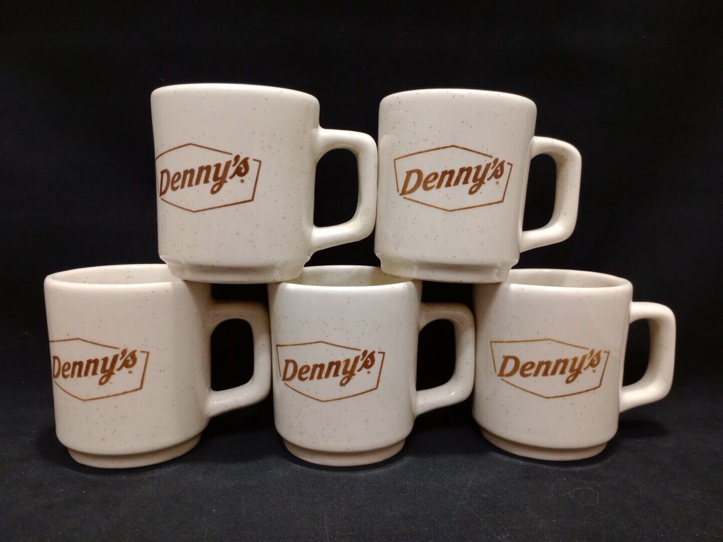 5 Five DENNY\'S Vintage Coffee Mugs Speckled  USA Restaurant Ware