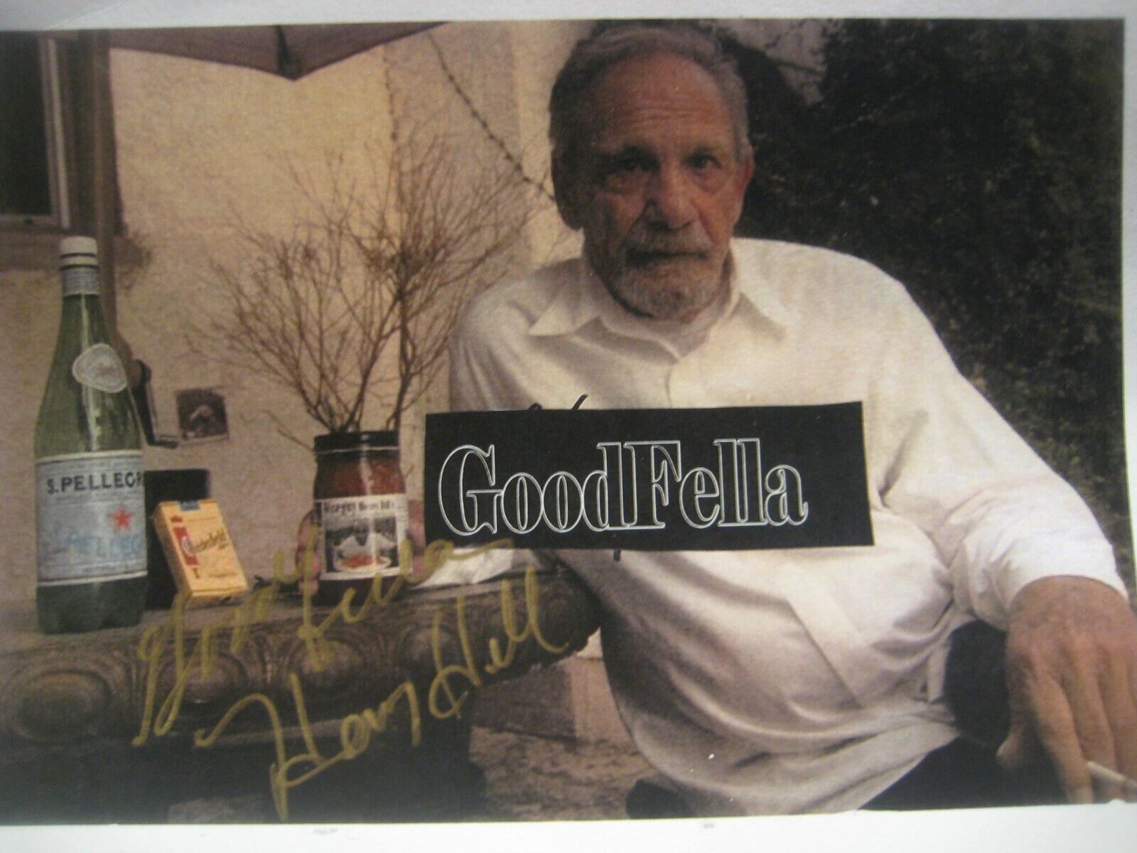 HENRY HILL GOODFELLA MOBSTER AUTOGRAPHED ADVERTISMENT FOR HIS SAUCE COMPANY 8X10