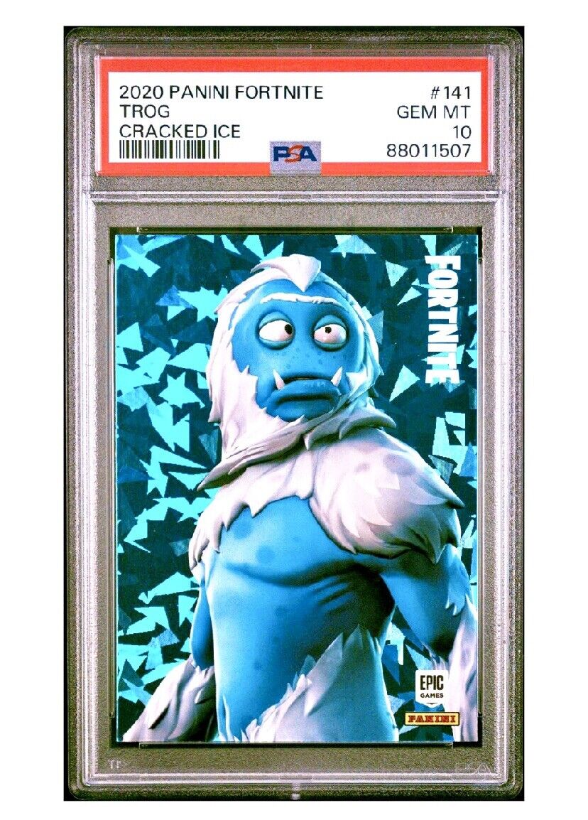 2020 Panini Fornite ENGLISH USA TROG EPIC OUTFIT #141 CRACKED ICE PSA 10 POP6🔥