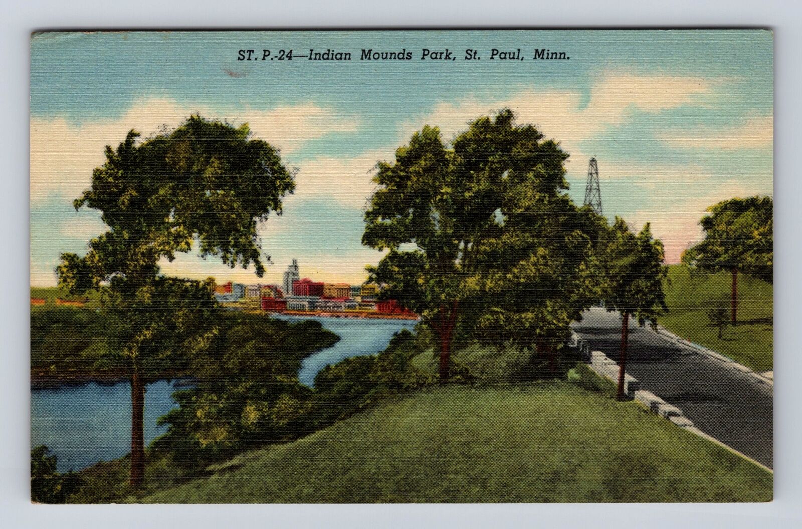 St Paul MN-Minnesota, Indian Mounds Park, Antique, Vintage Souvenir Postcard