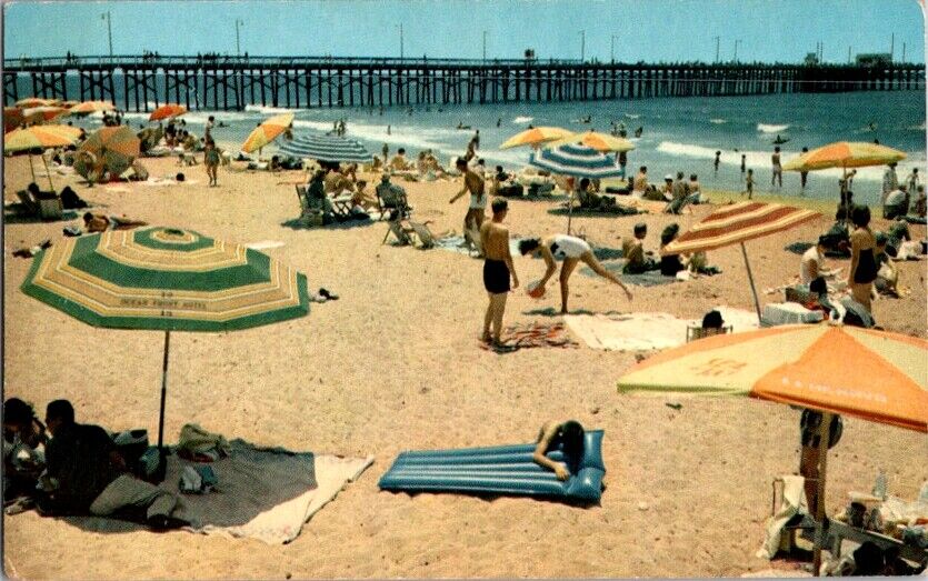 Vintage Postcard Newport Beach CA California Newport Harbor Pier            C-64