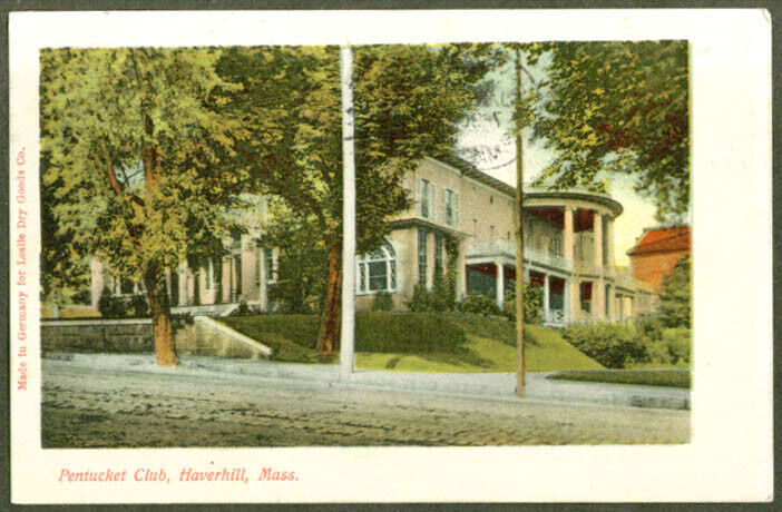 Pentucket Club at Haverhill MA postcard 1909
