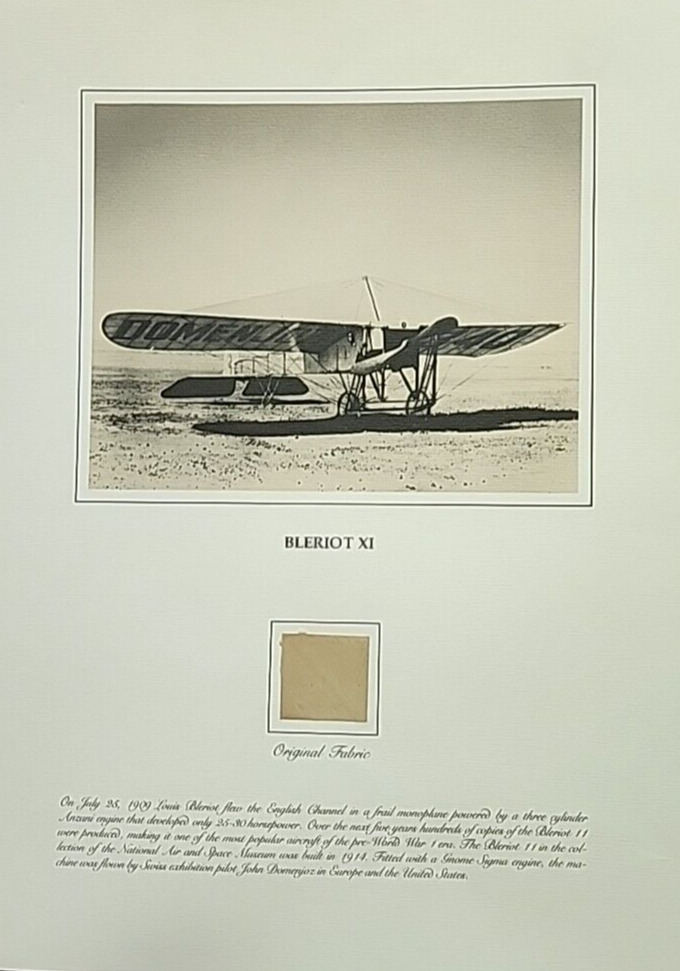 Aviation Fabric Print Bleriot XI Smithsonian Relic Series Collectible