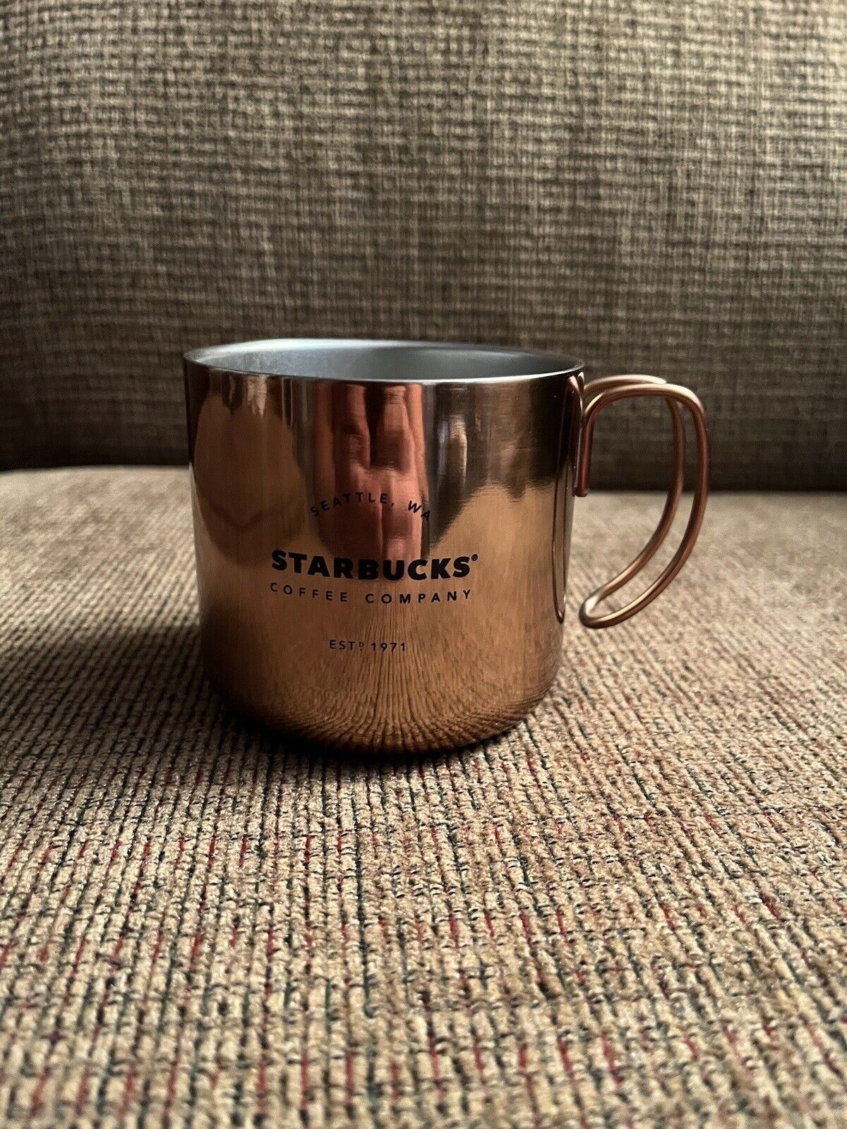 Starbucks Gatherings 12oz Mug Copper Metal Stainless Steel Camping Wire Cup