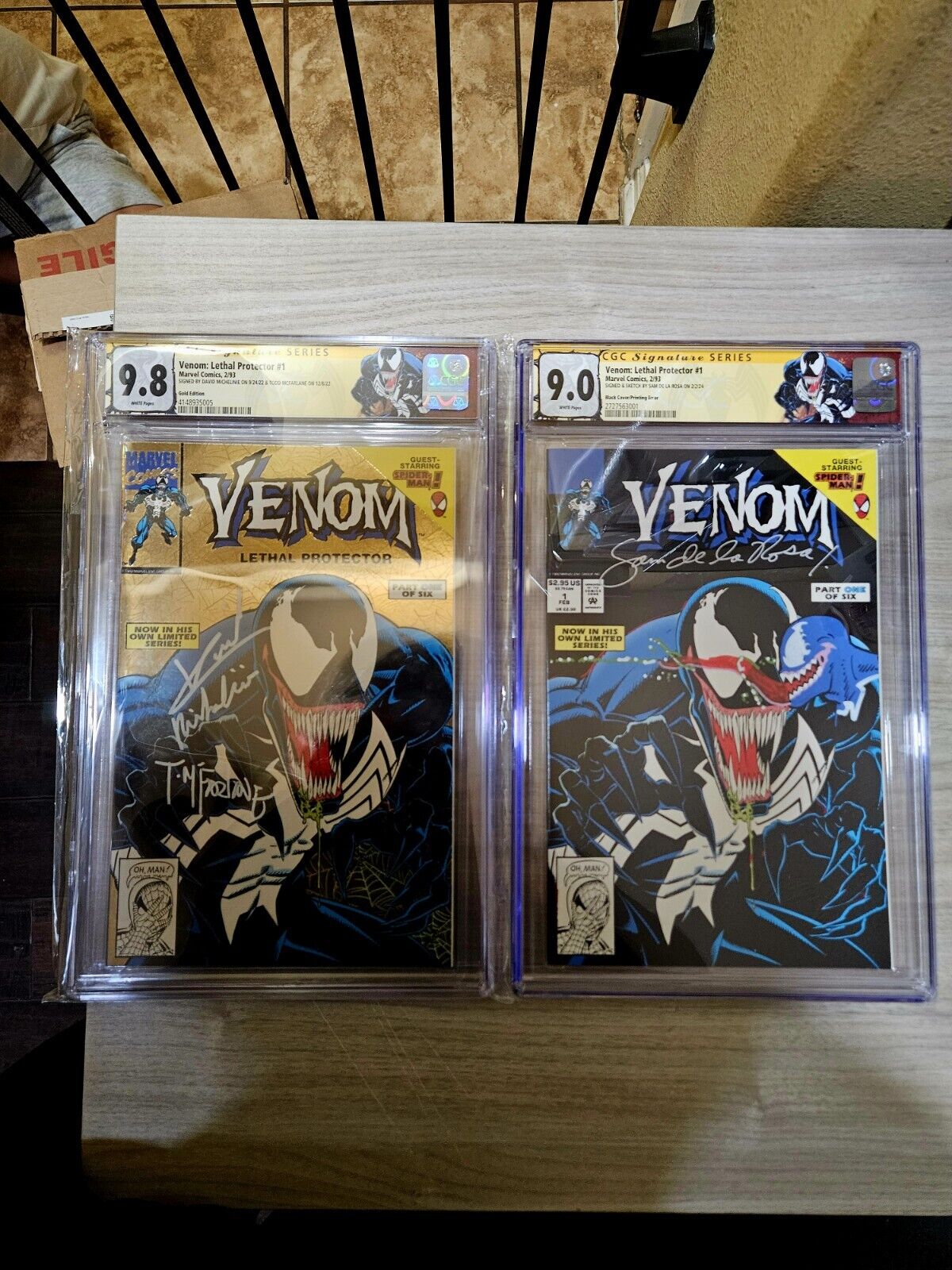 Venom: Lethal Protector #1 BLACK ERROR SS CGC 9.0 & Gold SS X2 9.8