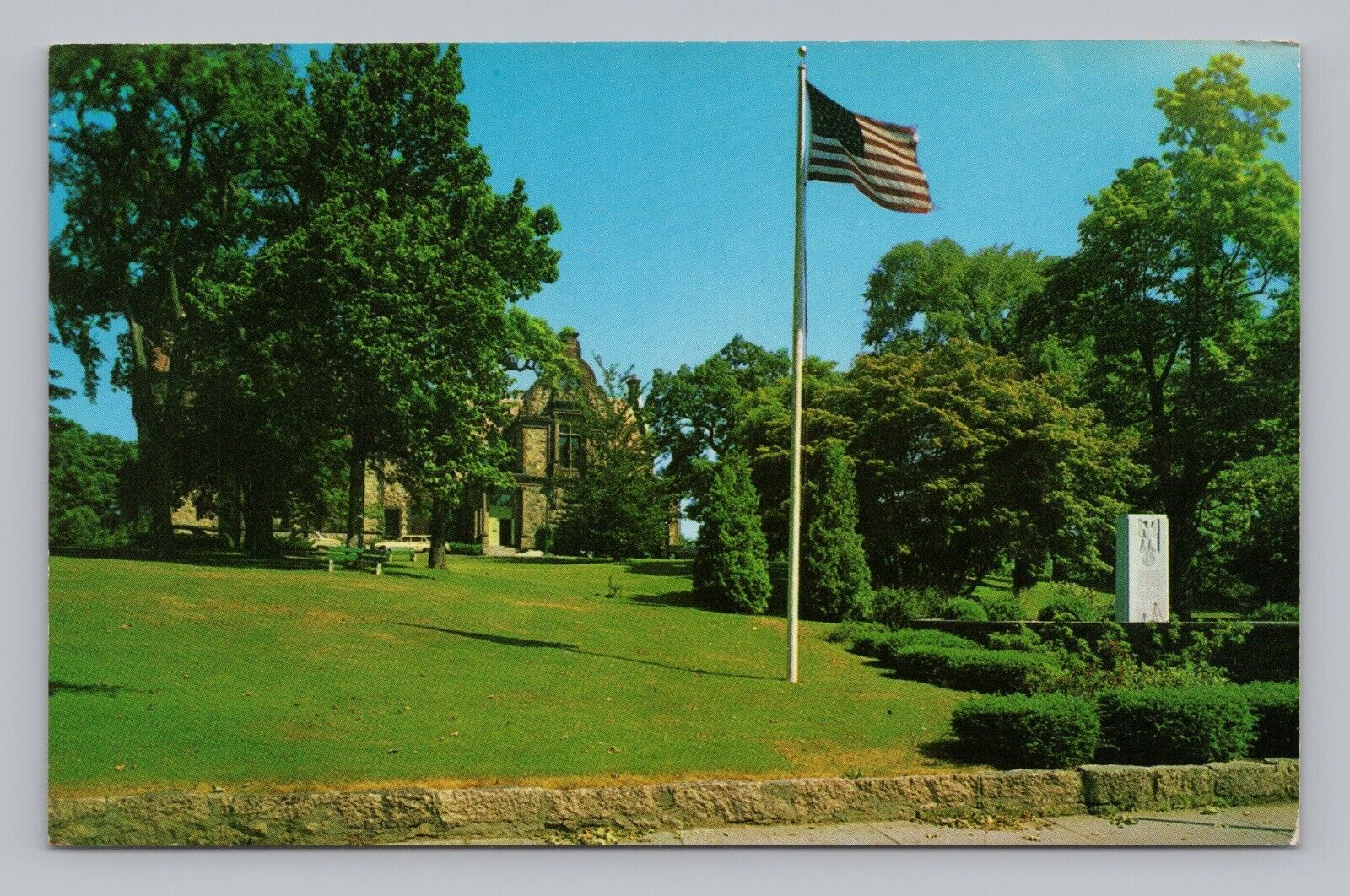 Postcard Town Hall & War Memorial Wellesley Massachusetts