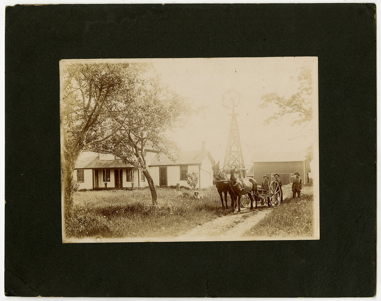 Antique photograph-View of a farm in North America-ca. 1880-1900