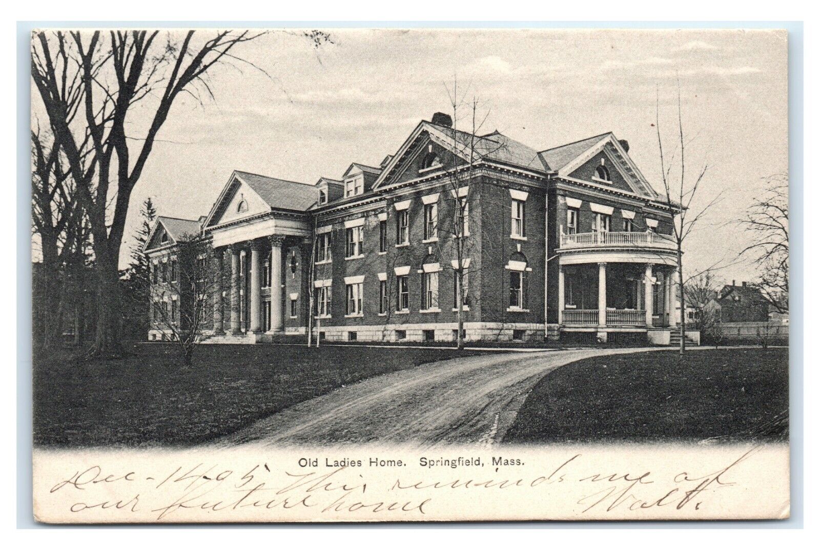 Postcard Old Ladies Home, Springfield MA 1905 J18