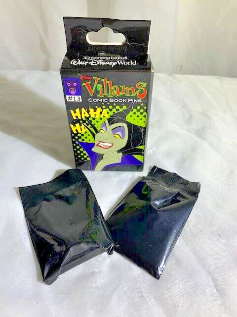 Disney - 2011 Villains Comic Book Series Box - 2 Sealed Mystery Pins & Box