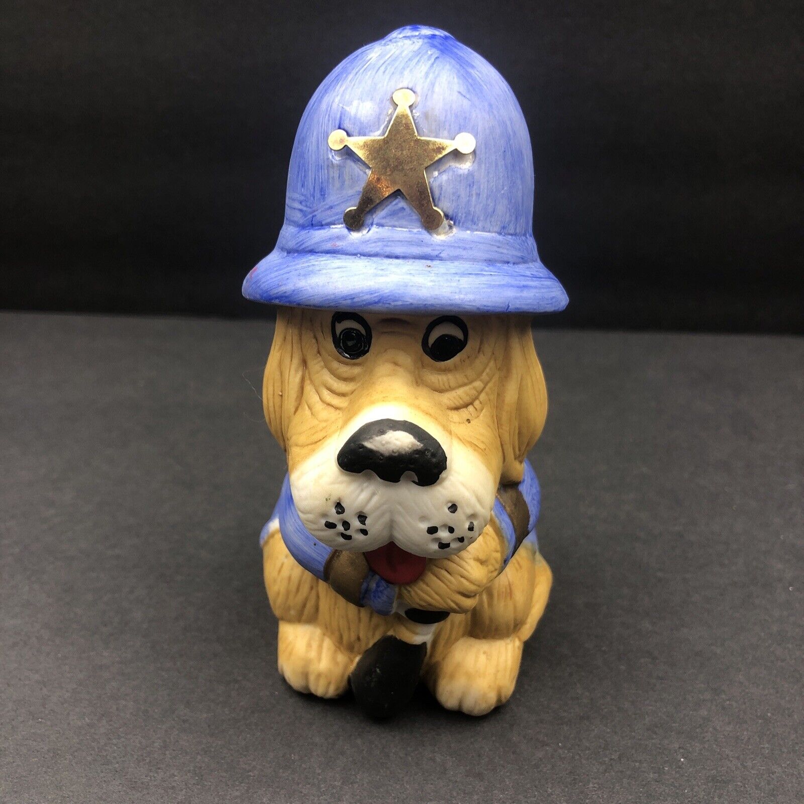 Vintage Jasco Taiwan Ceramic Dog Basset Hound Policeman/Officer Piggy Bank