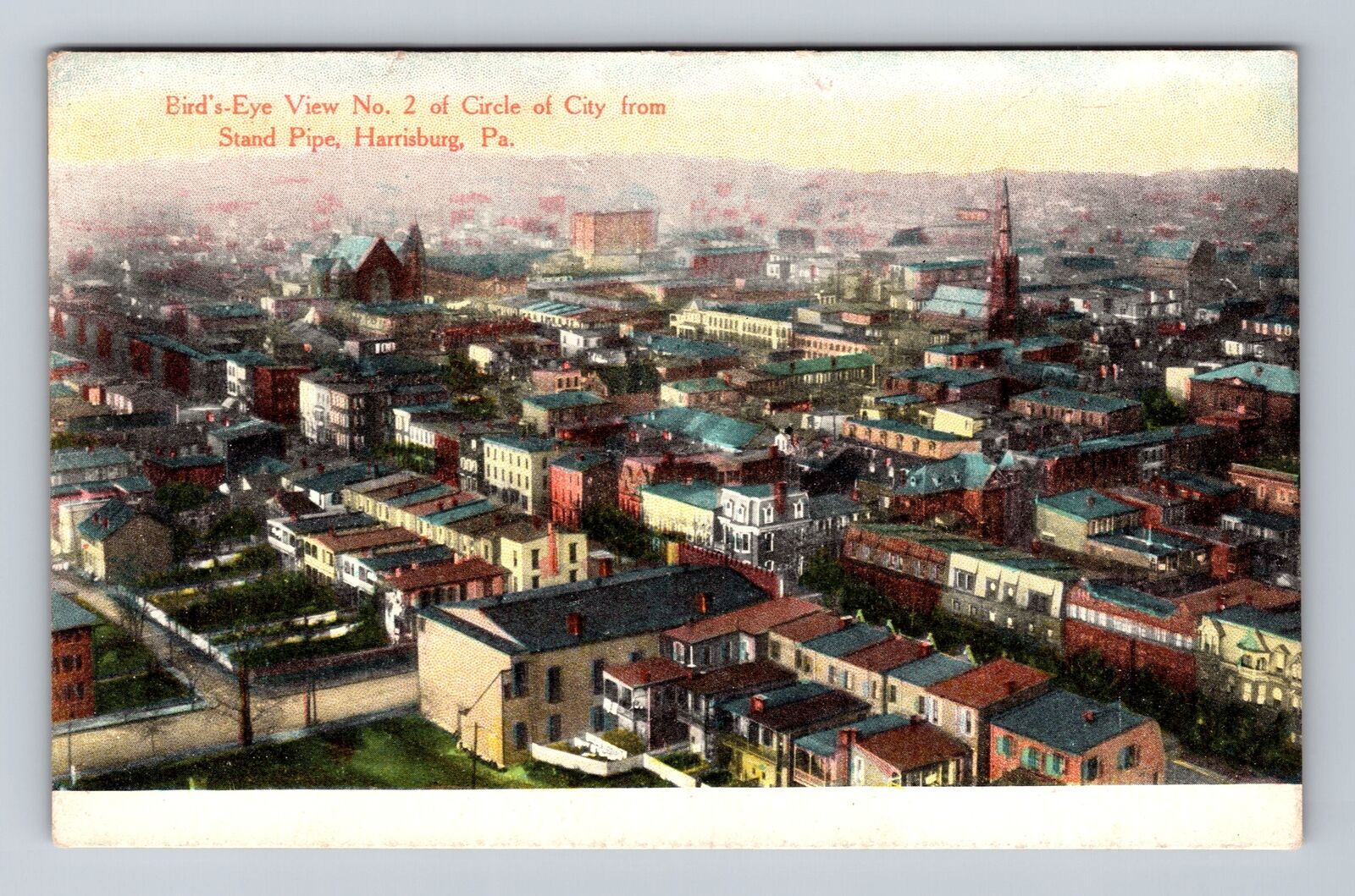 Harrisburg PA-Pennsylvania, Aerial Number 2 Circle Of City, Vintage Postcard