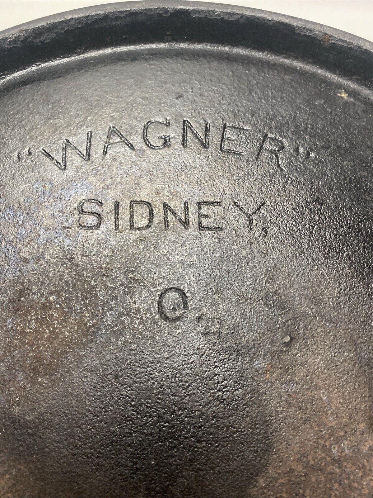 Antique WAGNER Sidney 9A Early Logo Cast Iron Flat Griddle As Found Unrestored