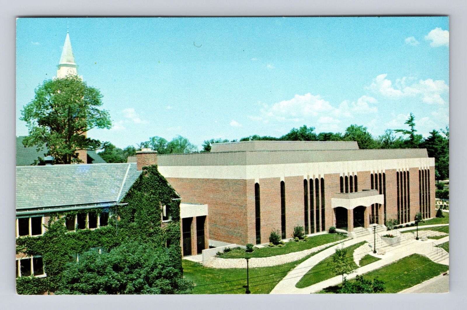Wheaton IL-Illinois, Library, Wheaton College, Antique, Vintage Postcard